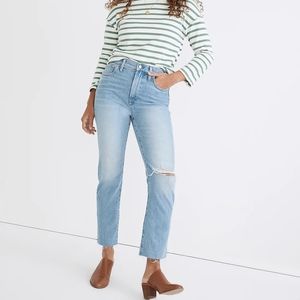 Madewell Perfect Vintage Jeans Coney Wash Destroyed Size 28 NWT